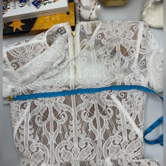 🆕 BRONX & BANCO 🧿 NWOT Casey White Lace Long Sleeve Mini Dress, Sz S / US 4 - Picture 15 of 16